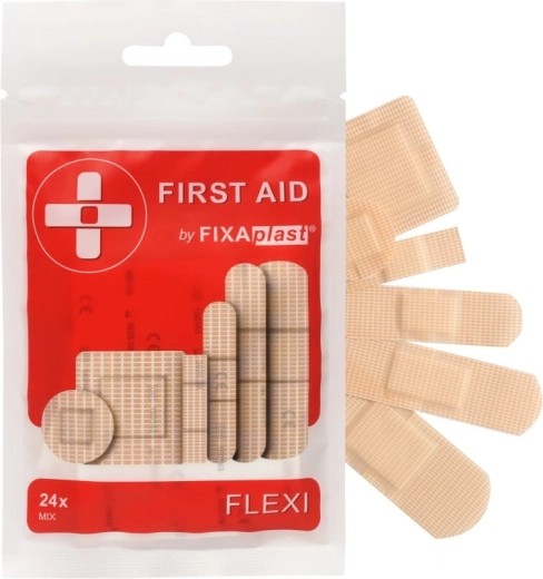 Fixaplast First Aid Flexi Mix elastični obliži 24 kosov