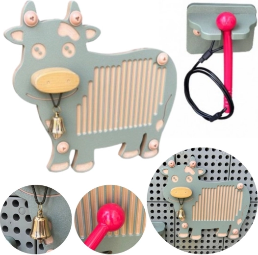 Masterkidz cow guiro musical instrument for STEM wall board