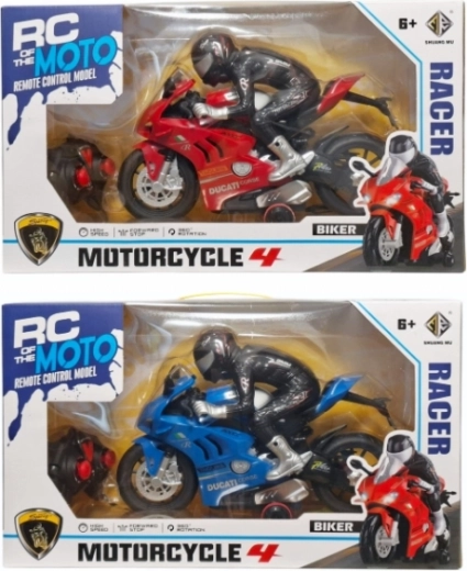 Remote-controlled sport motorcycle with rider figure and charger - 1 piece