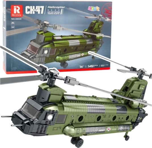 Gradbeni komplet vojaški helikopter CH-47 CHINOOK – 1451 kosov
