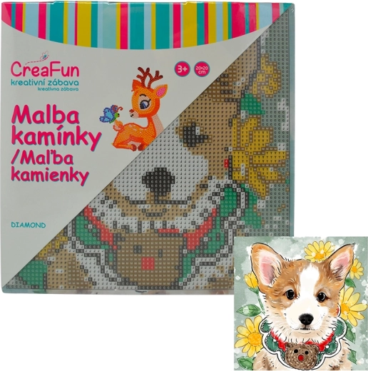 Diamantno slikanje – risani kužek 20 × 20 cm