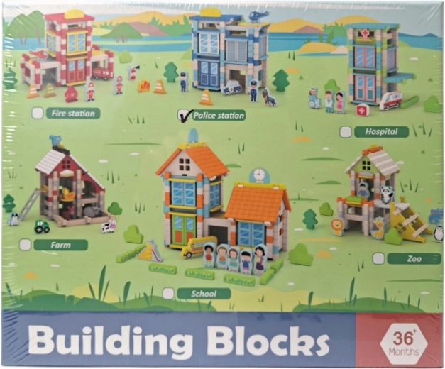 Wooden Building Set – Police Station