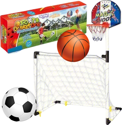 Woopie športni set 2v1: Košarka in nogometni gol