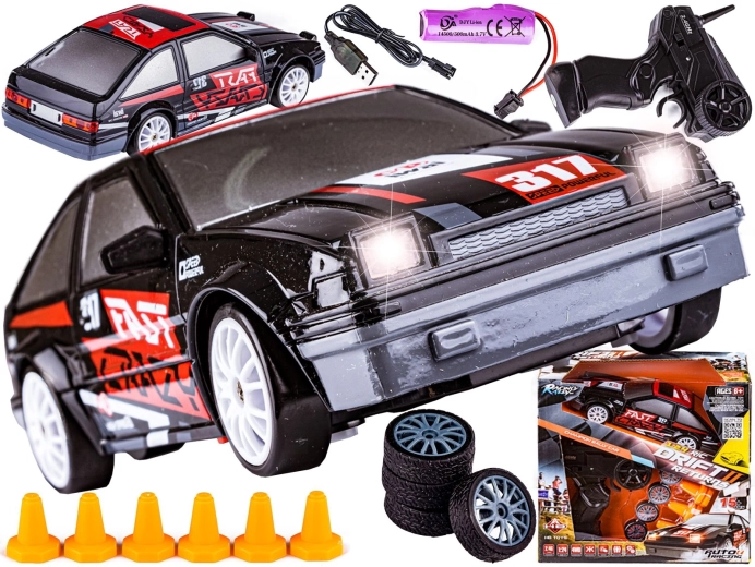 RC drift avto 1:24 4WD 2,4 GHz črno - 1 kos