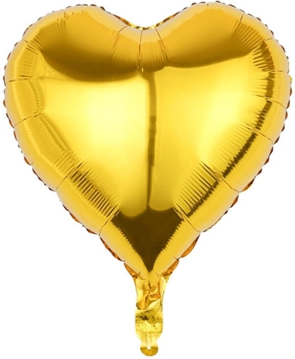 Zlat folijski balon v obliki srca 45 cm