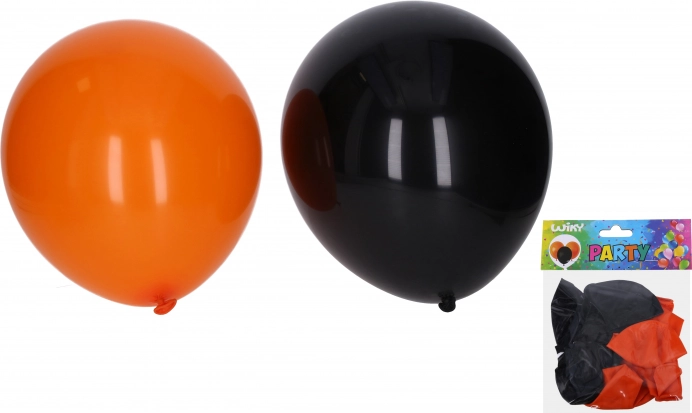 Baloni za noč čarovnic 30 cm – komplet 10 kosov, črni in oranžni