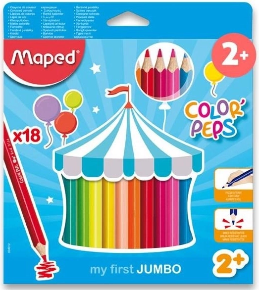 Trojstranski Jumbo Barvice Color'Peps od Maped, 18 kos