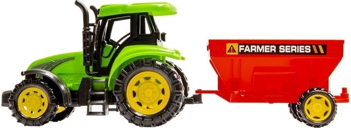 Komplet traktor + prikolica, pripravljen na kmečke pustolovščine