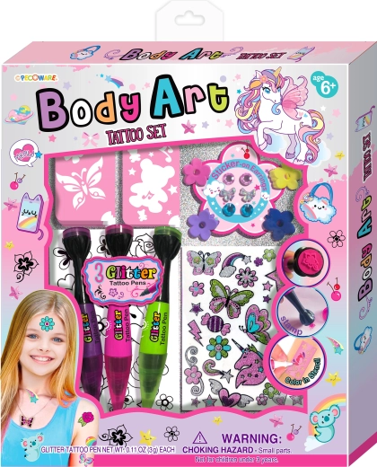 Kreativni set za body art in začasne tetovaže za otroke