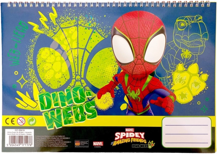 Spiralni blok z nalepkami Spidey A4 - 1 kos