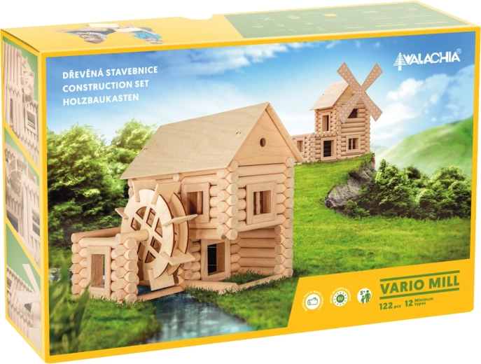 Walachia lesena konstrukcijska igrača Vario Mill (122 delov)