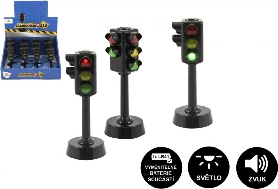Plastični interaktivni semafor na baterije 12 cm