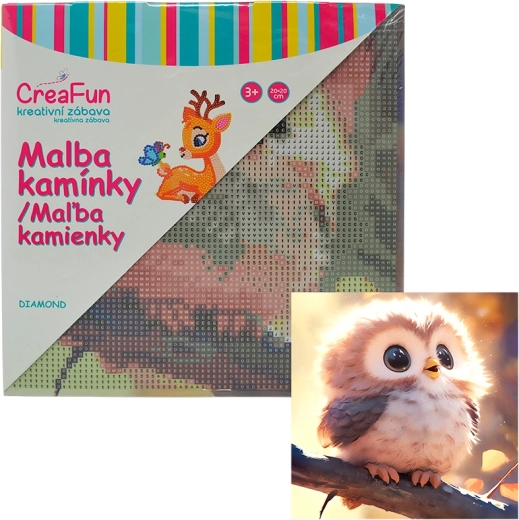 Diamantno slikanje – sovička 20 × 20 cm