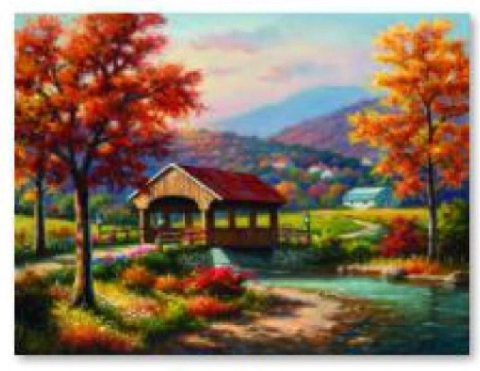 Diamantno slikanje – jesenska pokrajina 40 × 30 cm - 1 kos