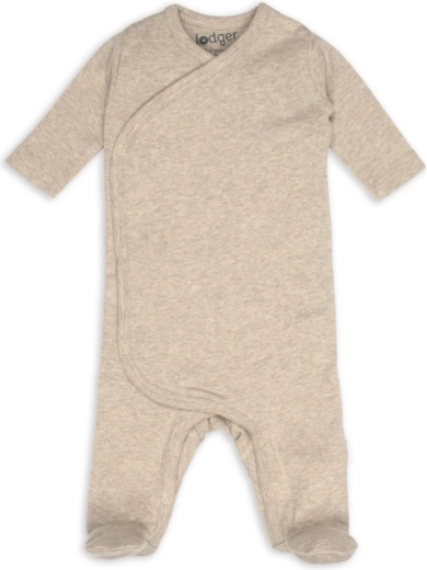 Lodger newborn onesie with wrap fastening melange beige, size 50