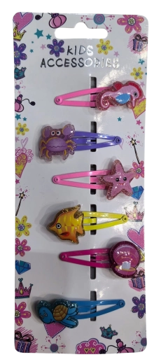 PINK komplet lasnih sponk z motivi morskih živali, mix, 6 kosov