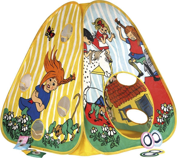 Children’s Pippi pop-up tent with 3 games in 1 - 1 piece