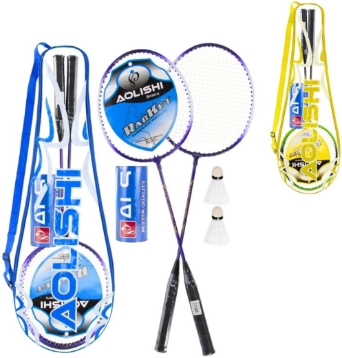 Badmintonski komplet v etuiju (2 loparja in 2 žogici) – 2 barvni različici