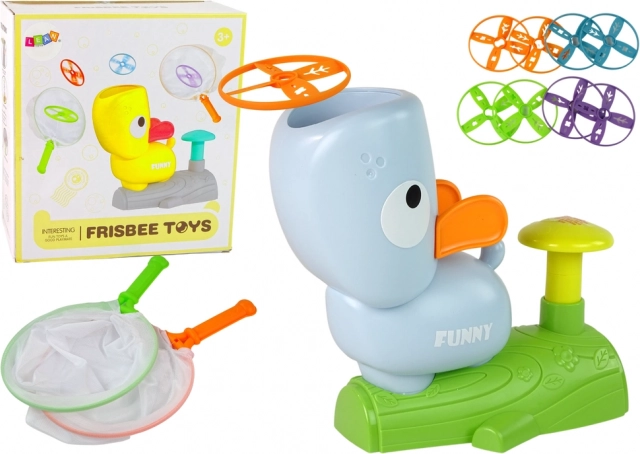 Spretnostna igra ujemi frisbee – leteči diski s katapultom, modra