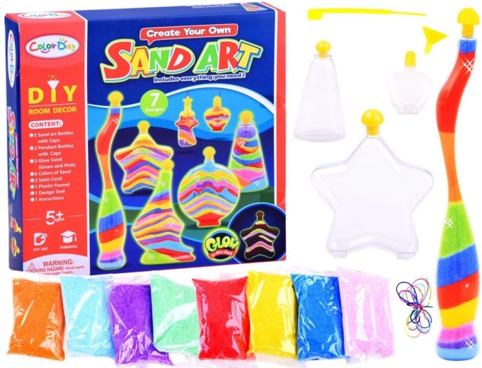 Ustvarjalni komplet peščene slike v stekleničkah in obeski