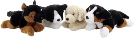 Plišasti ležeči kužek 20 cm, okolju prijazen