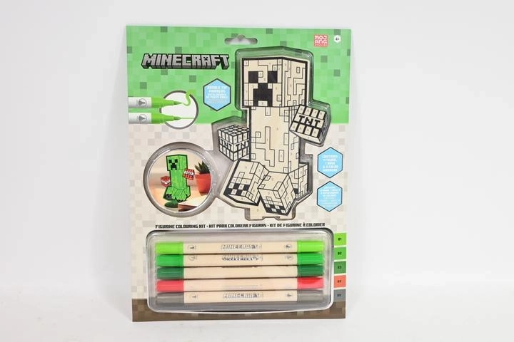 Minecraft ustvarjalna 2D figurica za barvanje s 5 akrilnimi flomastri