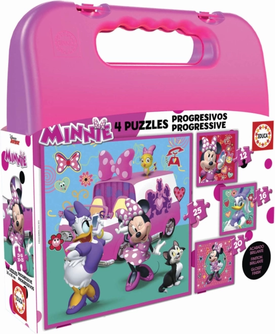 EDUCA uganka v kovčku Minnie in Daisy 4v1 za otroke