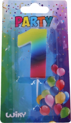 Zabavna svečka številka 1 mavrična