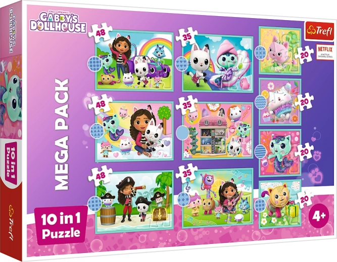 Trefl Puzzle Pro Otroci Gabin Mačji Domek 10 v 1