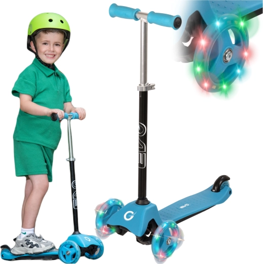 EVO otroški trikolesni skiro Light Up Mini Cruiser moder