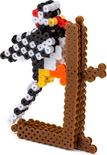 3D woodpecker model made from fuse beads
