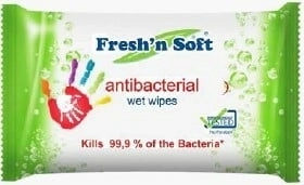 Fresh 'n soft antibakterijski vlažni robčki za roke 60 kosov