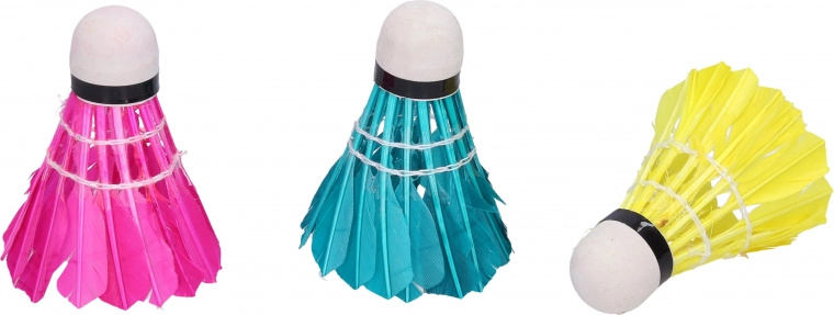 Barviti badmintonovi koški, 3 kosi