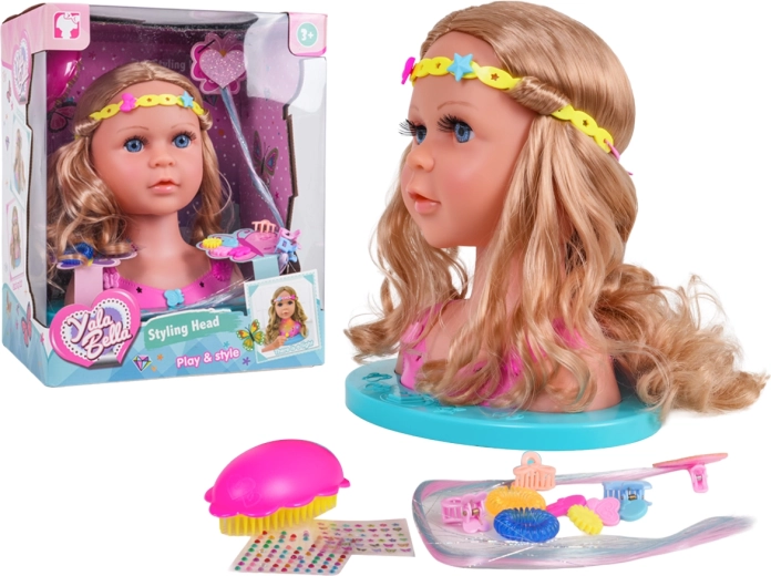 Styling Head for Hairdressing with Accessories