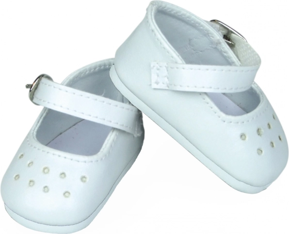 PETITCOLLIN beli čeveljčki za punčko 27 cm