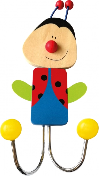 Otroški leseni obešalnik Pikapolonica