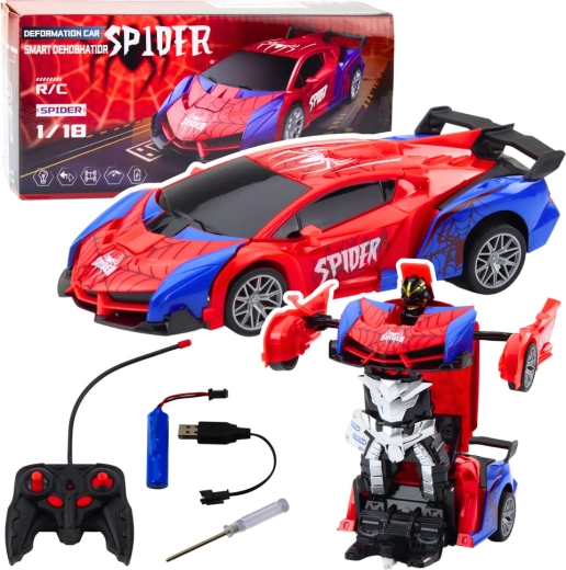 Daljinsko vodeni avto Robot Spider 2 v 1 z lučmi in zvoki