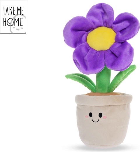 Purple plush flower in a flowerpot Take Me Home 30 cm
