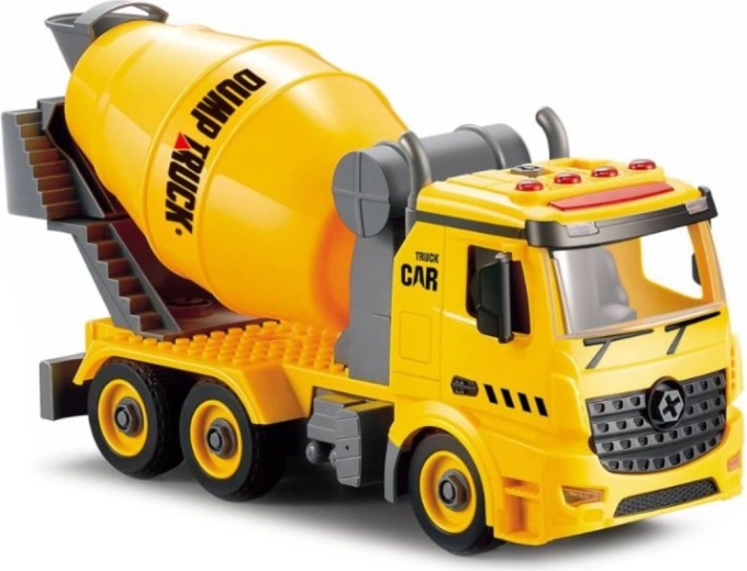 3 in 1: cement mixer, excavator and crane