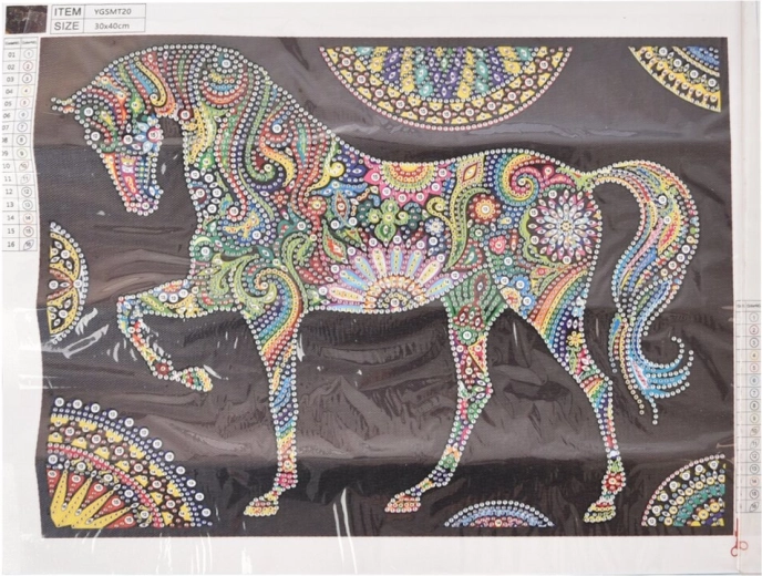 Diamantno slikanje svetleči konj 30 × 40 cm