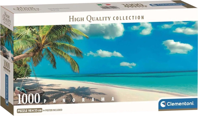 Panoramske puzzle Gugalnica ob oceanu 1000 koščkov CLEMENTONI