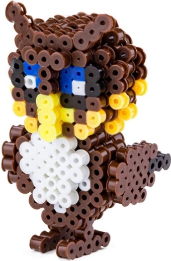 3D owl figure made from iron-on beads