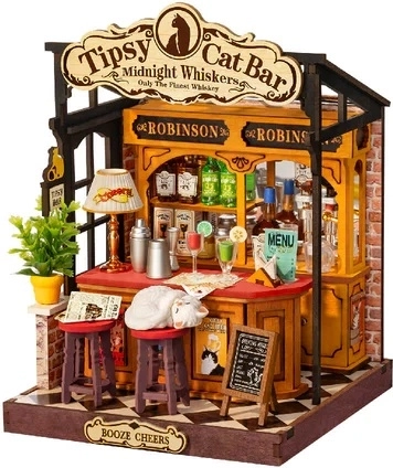 RoboTime Rolife DIY miniatura hiške Tipsy Cat Bar