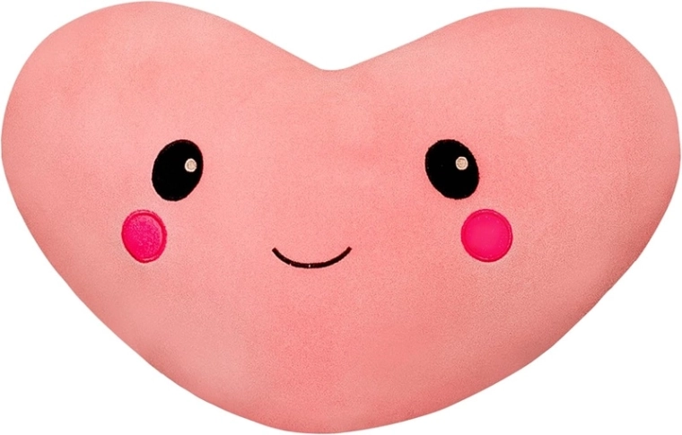 Soft heart-shaped pillow for cuddling