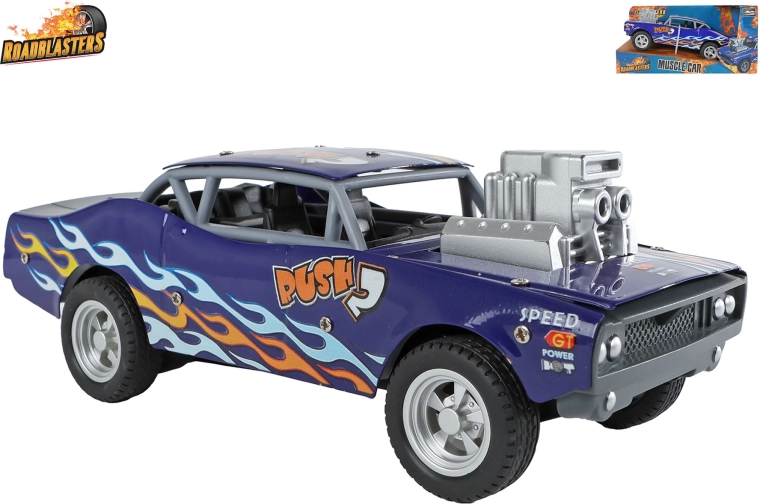 Roadblasters modri kovinski avtomobilček muscle car z vztrajnostnim (pull-back) pogonom 20 cm
