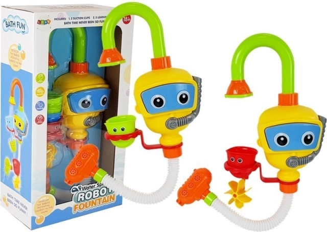 Barvni robot za kopanje z vodopadom in skodelicami