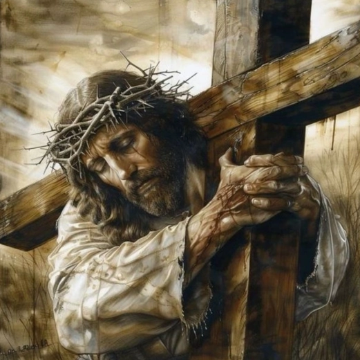 Diamantno slikanje Jezus nosi križ 30 × 40 cm
