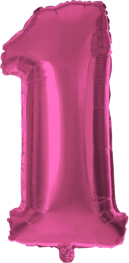 Foliasti balon številka 1 30 cm rožnat TORO