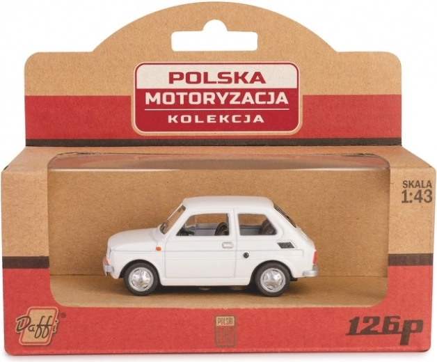 Kovinski model avtomobila Fiat 126p PRL v beli barvi, 1:43