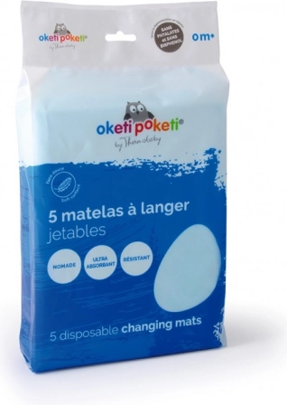 Enkratna previjalna podloga, bela (5 kos)